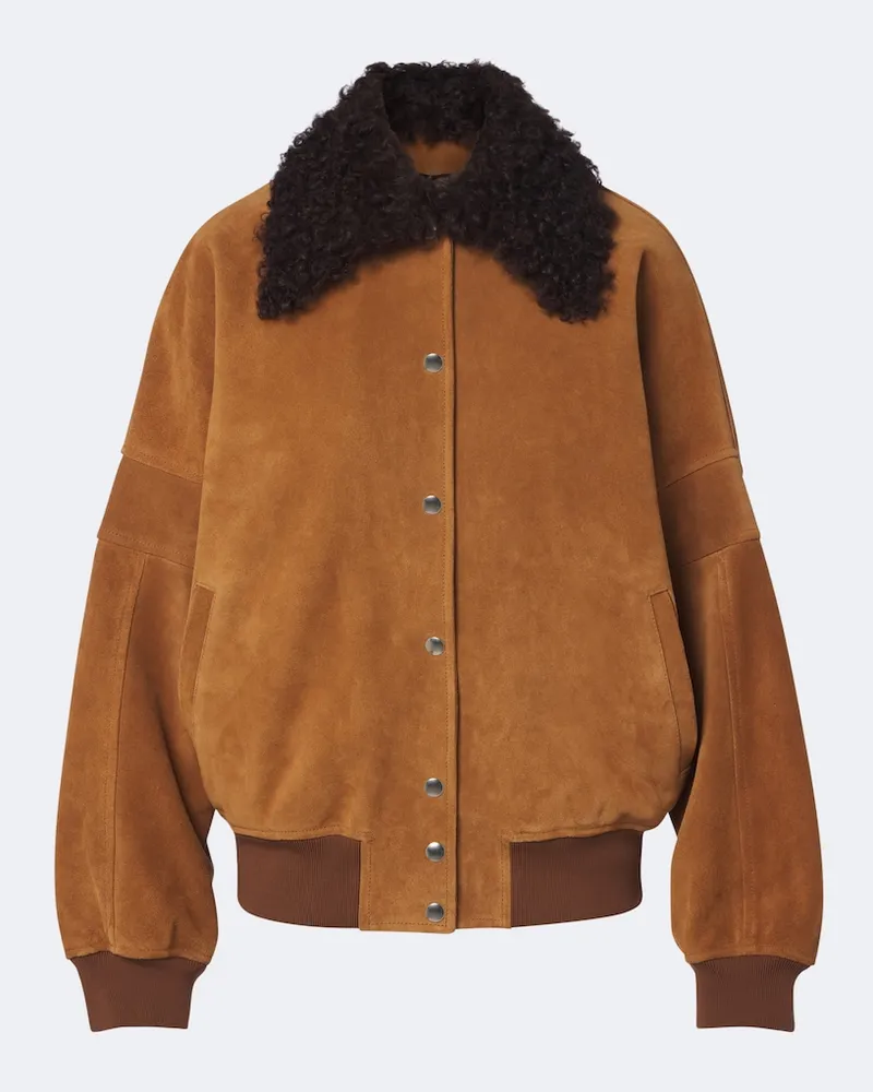 PLAN C Blouson aus Veloursleder Braun