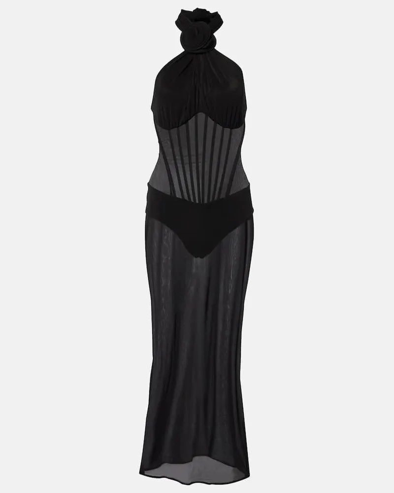 Magda Butrym Verziertes Cocktailkleid Schwarz