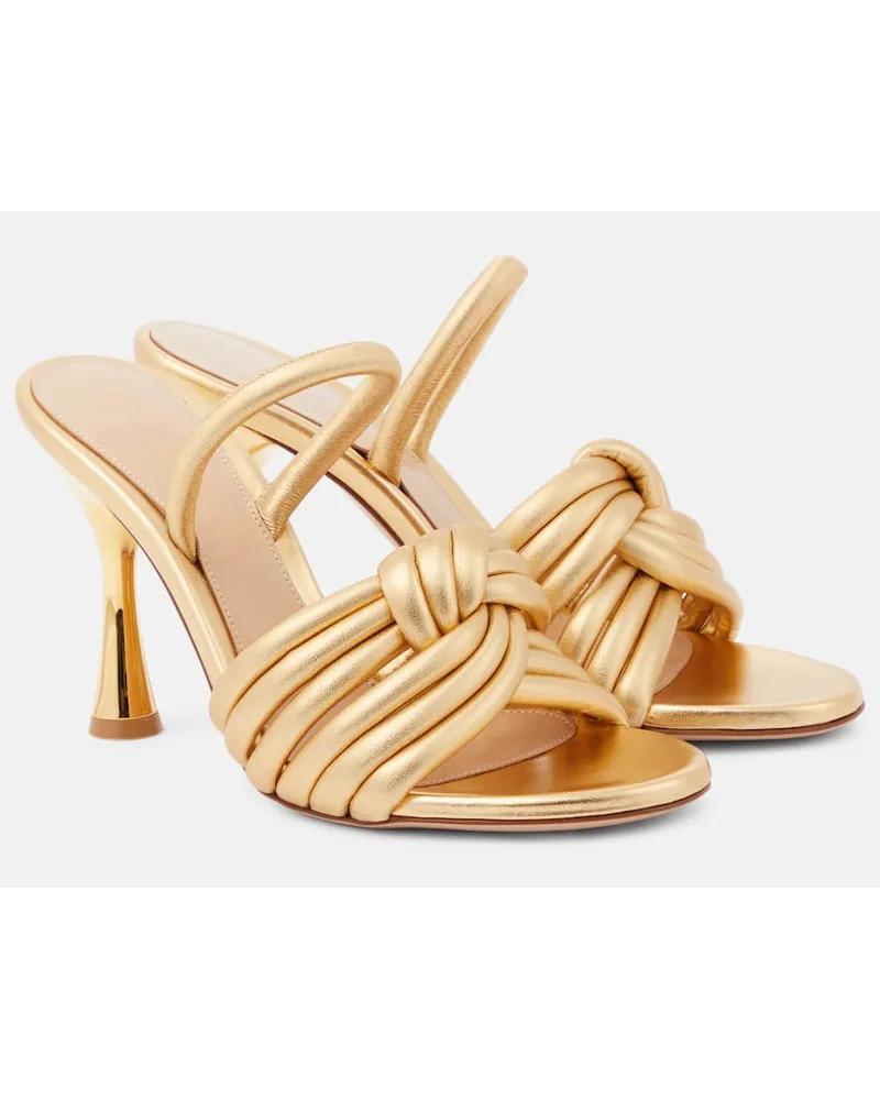 Gianvito Rossi Sandalen Ottavia aus Metallic-Leder Gold