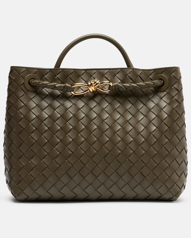 Bottega Veneta Tote Bag Andiamo Medium aus Leder Grün