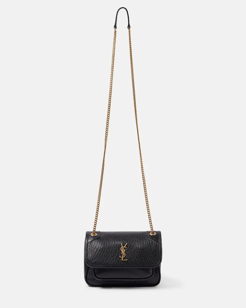 Saint Laurent Schultertasche Niki Mini aus Leder Schwarz
