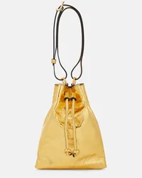 KHAITE Schultertasche Greta Small aus Metallic-Leder Gold