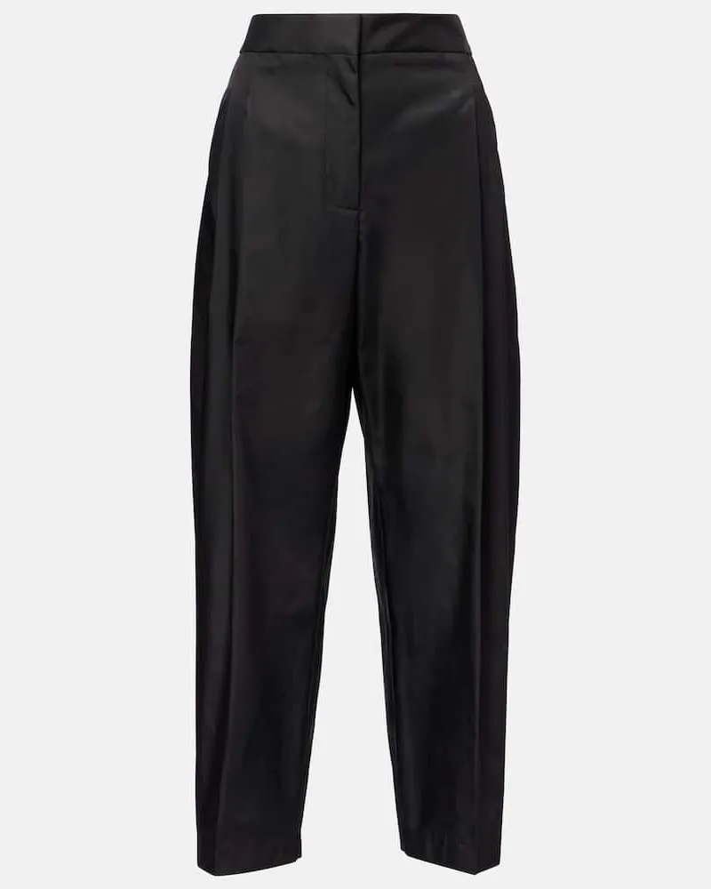 Alaïa Alaïa High-Rise-Hose aus Satin Schwarz