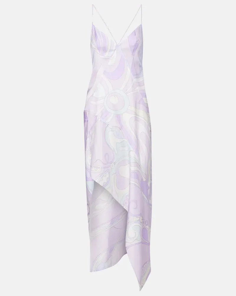 Emilio Pucci Maxikleid Marmo aus Seiden-Twill Lila