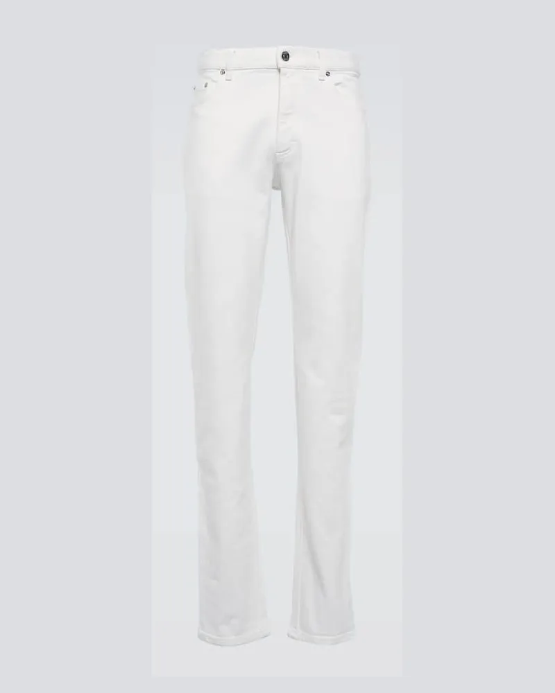 Ermenegildo Zegna Mid-Rise Slim Jeans Roccia Weiã