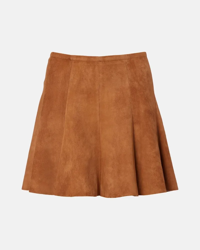 Stouls Minirock Mila aus Veloursleder Braun