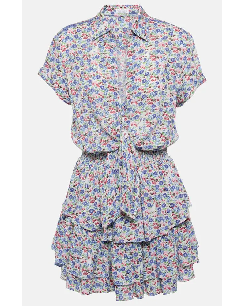 Poupette St Barth Bedrucktes Hemdblusenkleid Branda Blau
