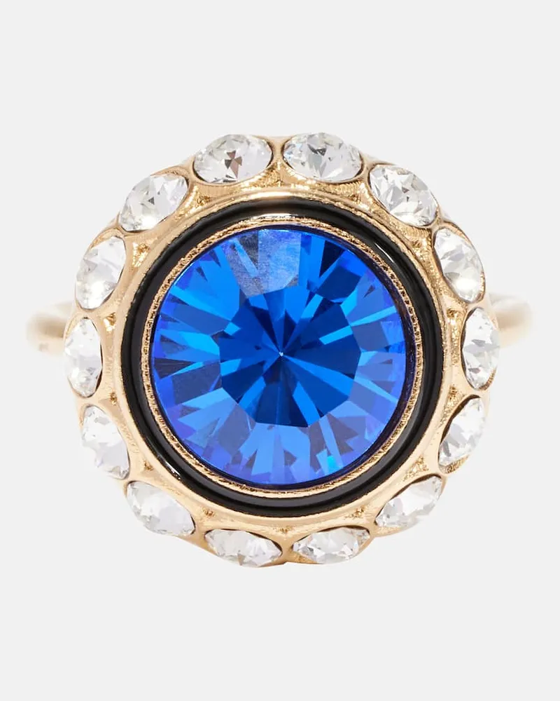 Valentino Garavani Ring VLogo Signature mit Kristallen Blau