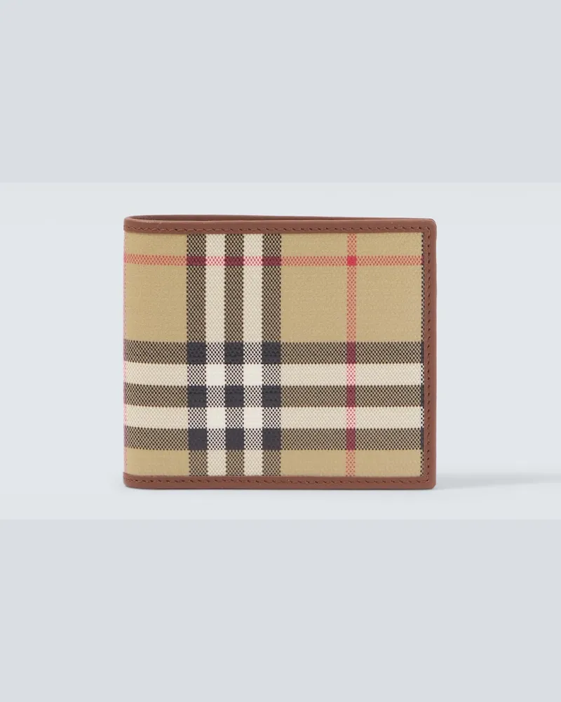 Burberry Portemonnaie Burberry Check aus Canvas Beige