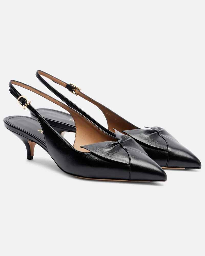 Ferragamo Slingback-Pumps Felli 40 aus Leder Schwarz