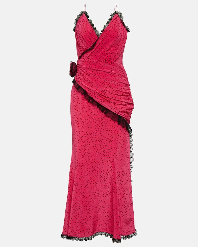 Alessandra Rich Maxikleid aus Seide Rosa
