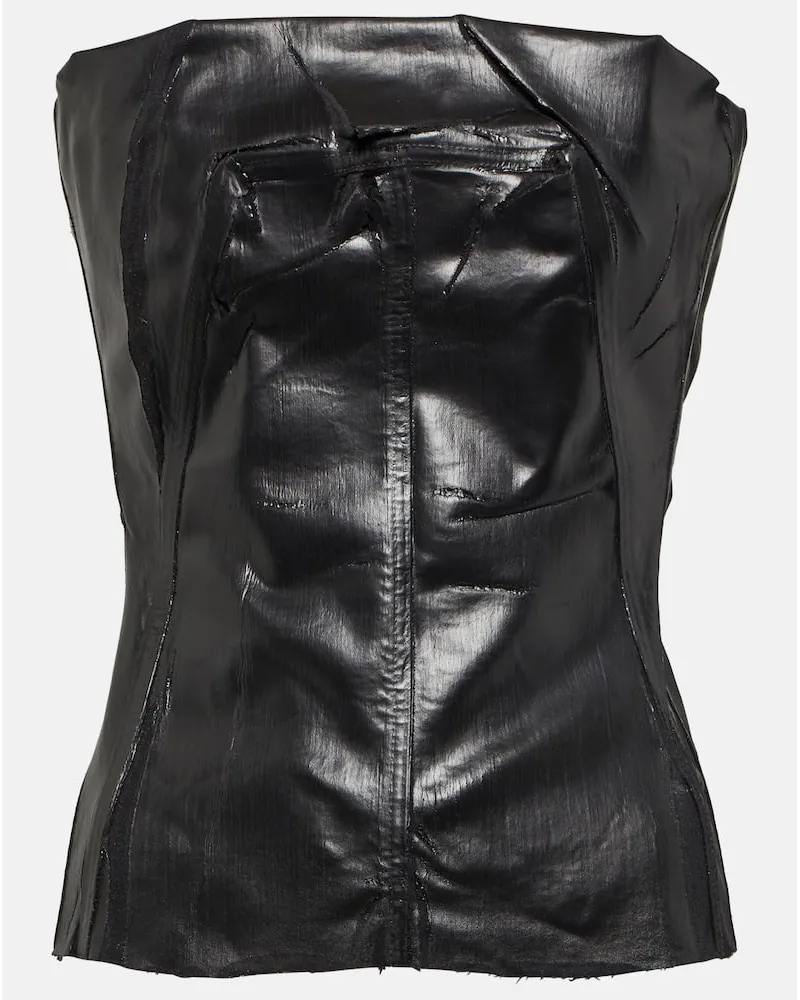 Rick Owens Bustier-Top aus Denim Schwarz