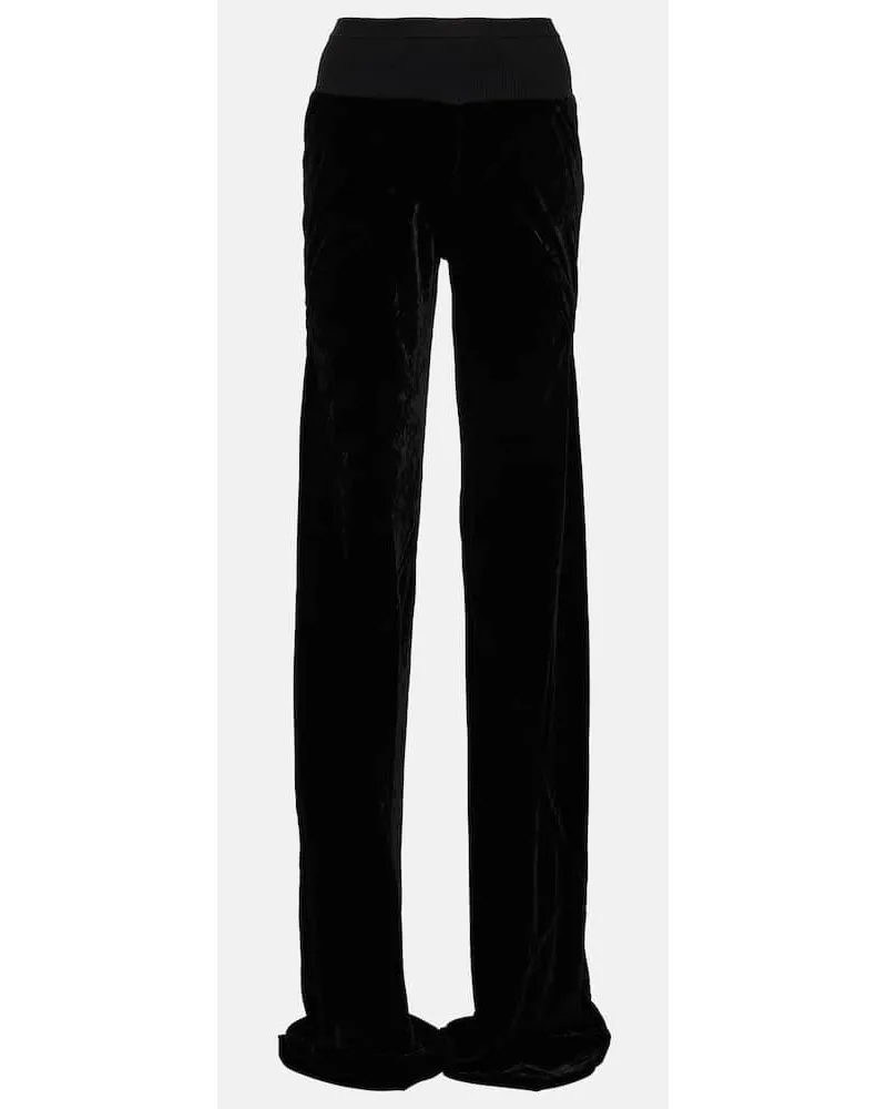 Rick Owens Weite Hose aus Samt Schwarz