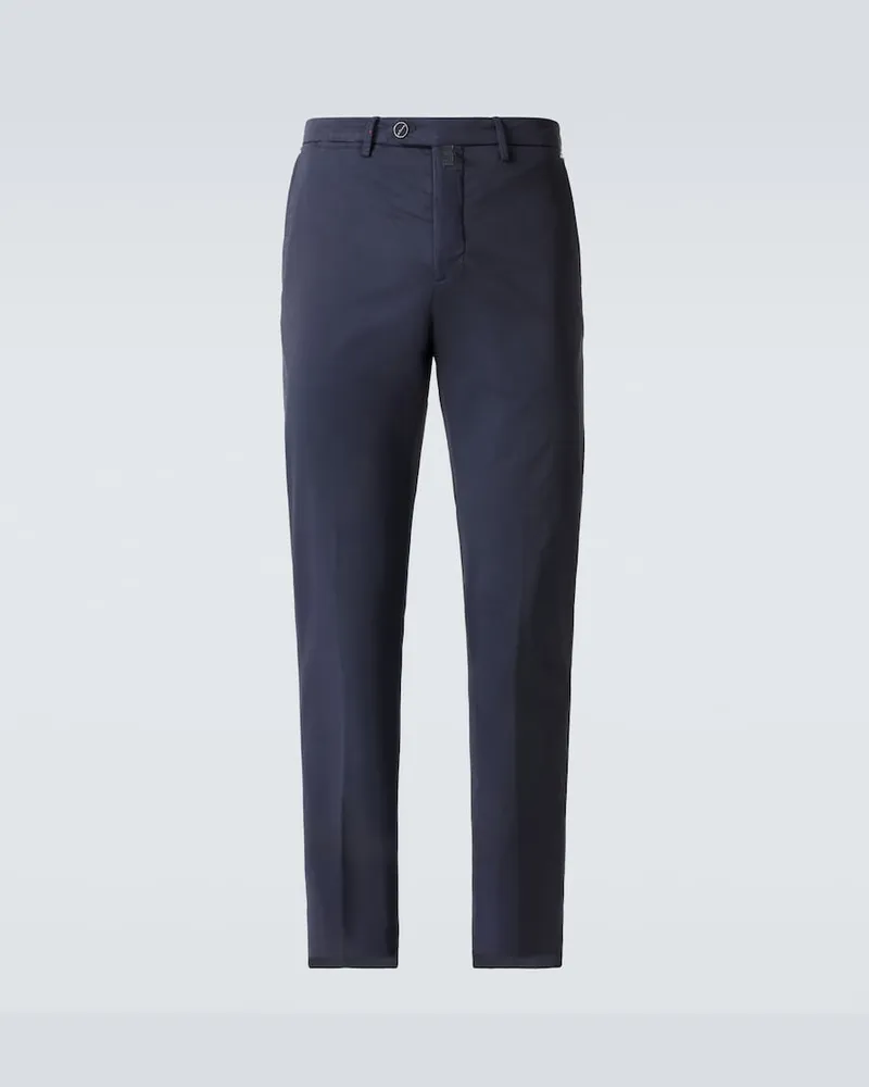 Kiton Chinohose aus einem Baumwollgemisch Blau
