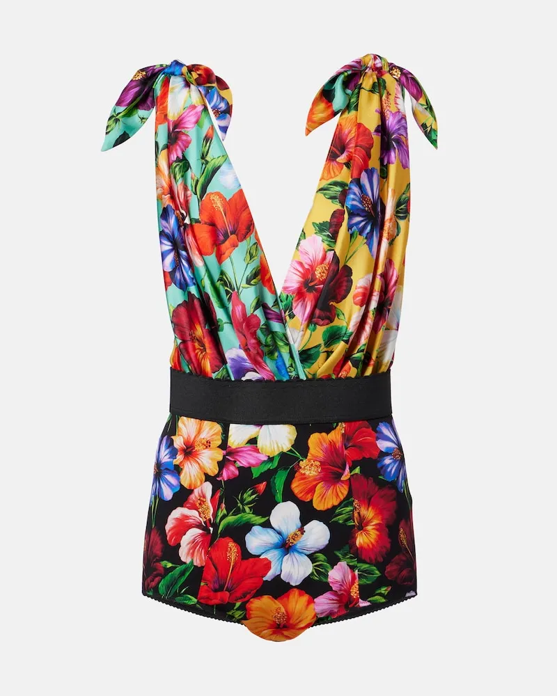Dolce & Gabbana Playsuit aus einem Seidengemisch Multicolor