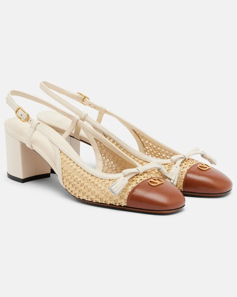 Valentino Garavani Slingback-Pumps Valet Du Roi mit Leder Beige