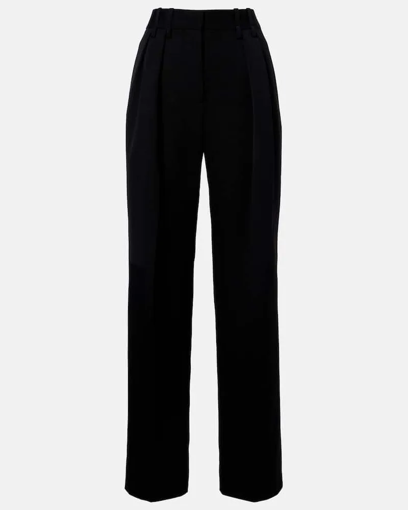 Jil Sander Weite Hose aus Wolle Schwarz