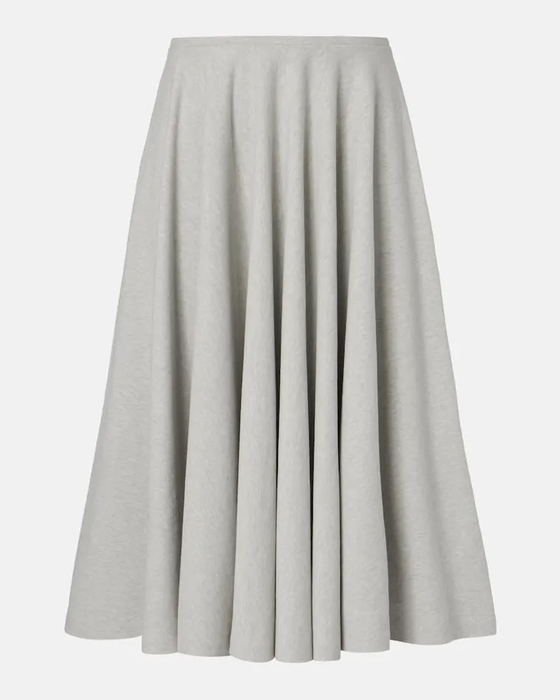 Norma Kamali Midirock aus einem Baumwollgemisch Grau