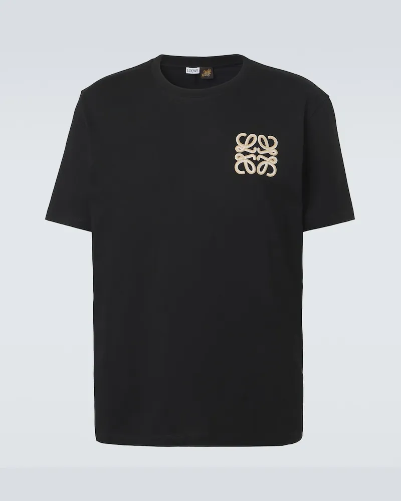 Loewe Paula's Ibiza T-Shirt aus Baumwoll-Jersey Schwarz