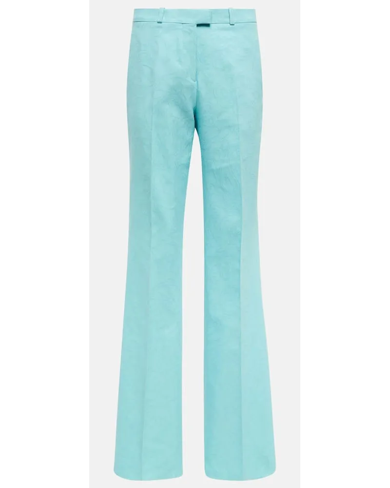 Etro Gerade High-Rise-Hose Blau