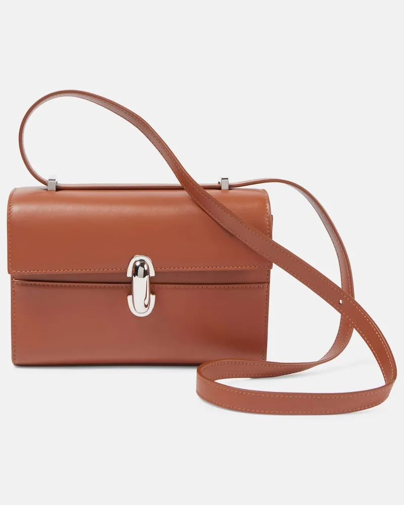 SAVETTE Schultertasche Symmetry 19 aus Leder Braun