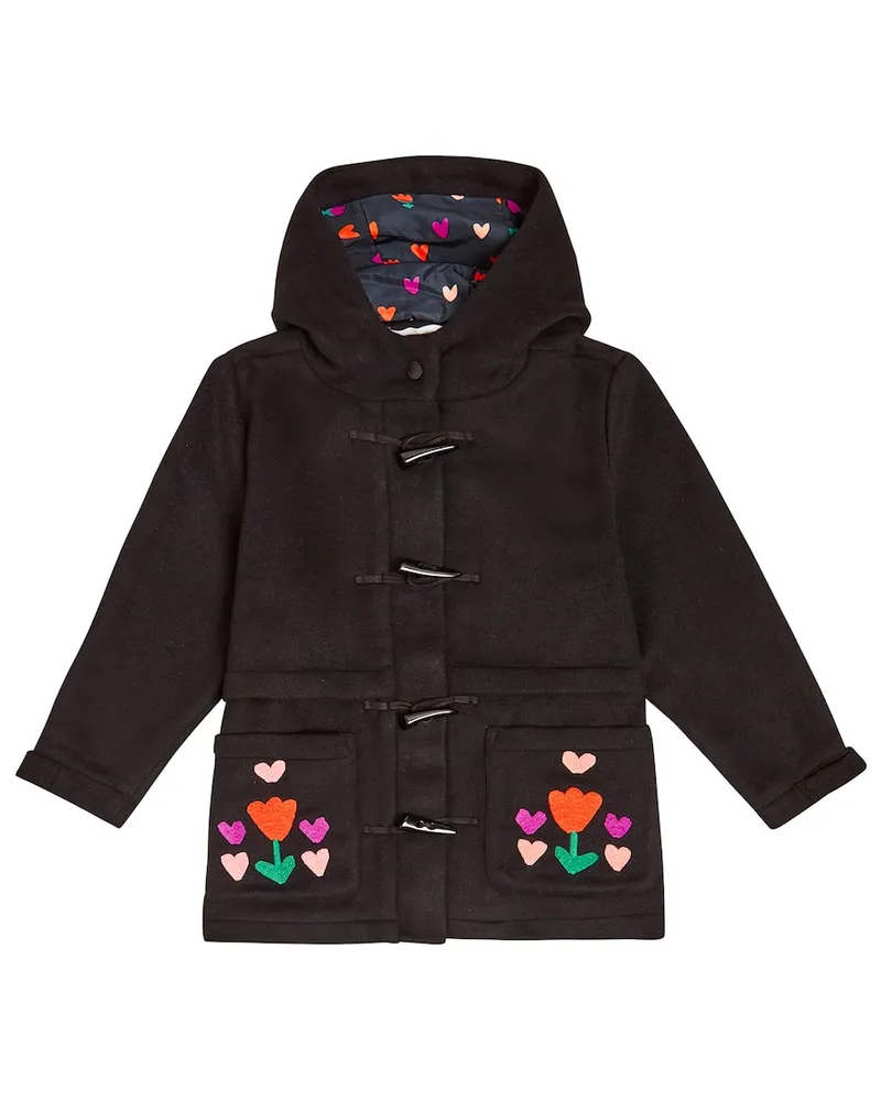 Stella McCartney Kids Bestickter Mantel Schwarz
