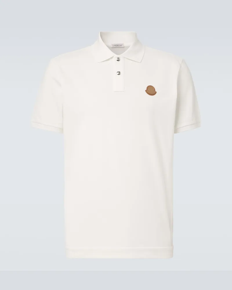 Moncler Poloshirt aus Baumwoll-Piqué Weiß
