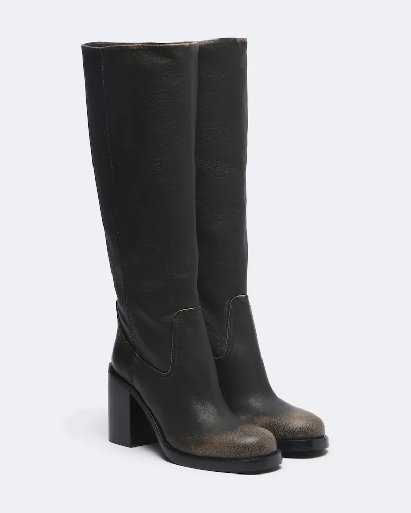 Paris Texas Stiefel Alexandra aus Leder Schwarz