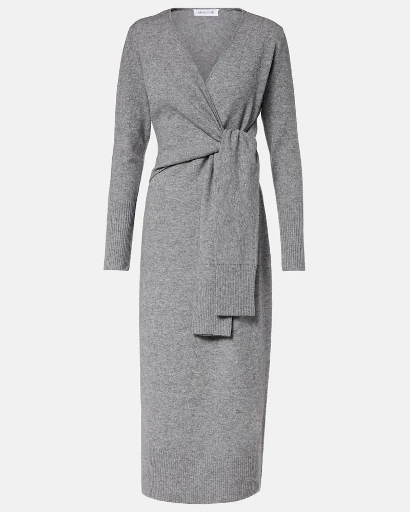 Veronica Beard Midikleid Salomez aus Wolle und Kaschmir Grau