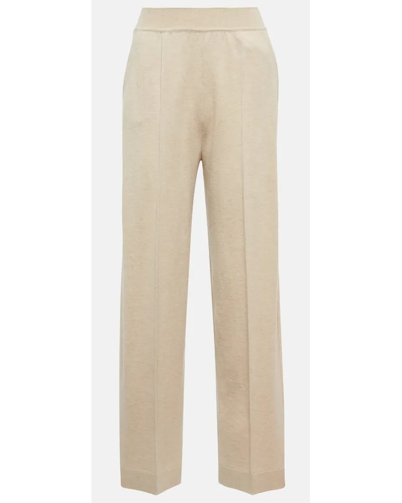 Loro Piana Gerade Hose aus Kaschmir Beige