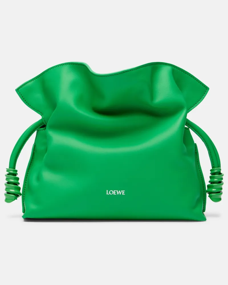 Loewe Clutch Flamenco Coil Mini aus Leder Grün