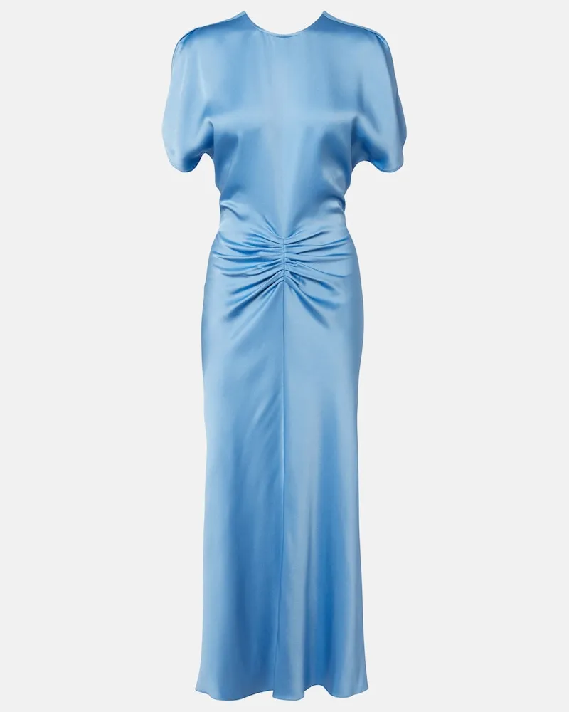 Victoria Beckham Midikleid aus Satin Blau