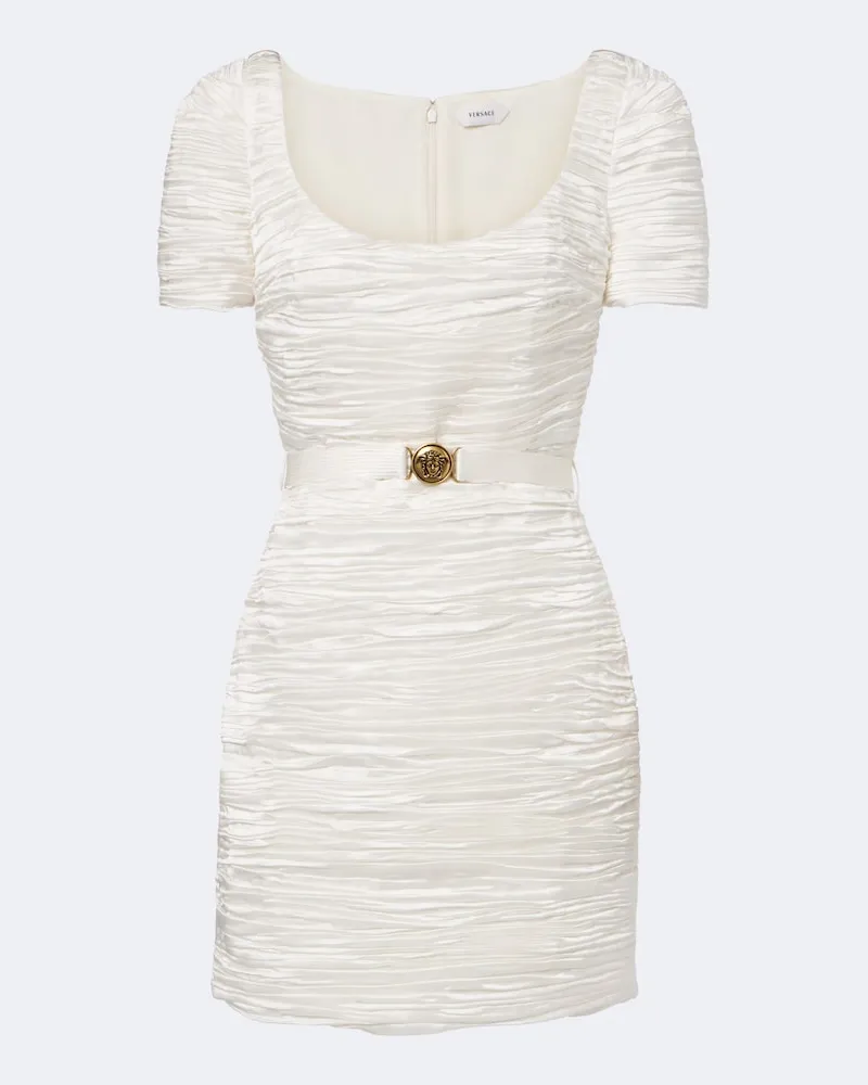 Versace Minikleid La Medusa aus Satin Weiß