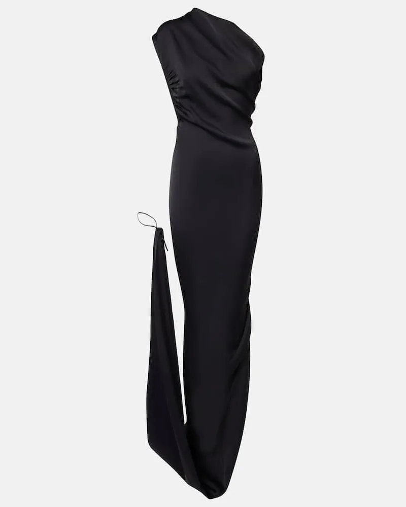 Vivienne Westwood One-Shoulder-Robe Andreas aus Satin Schwarz