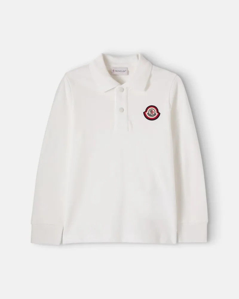 Moncler Poloshirt aus Baumwoll-Piqué Weiß