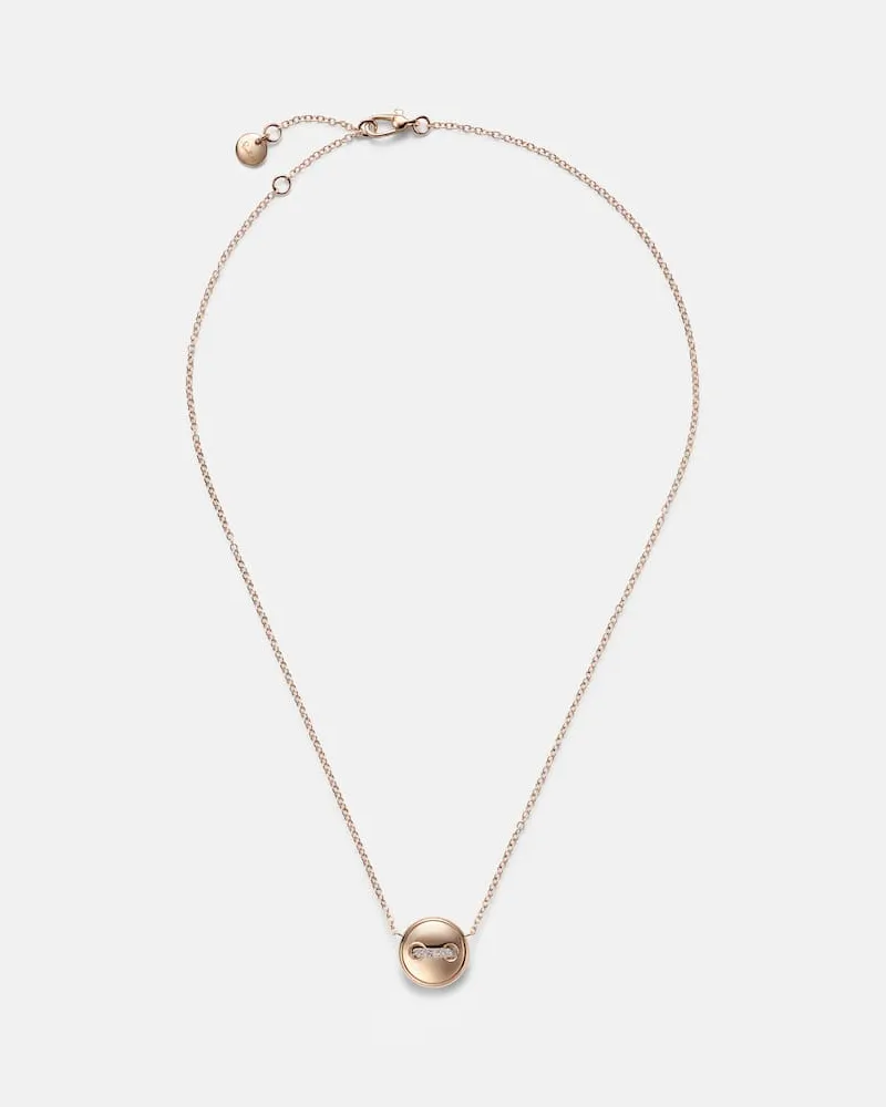 Pomellato Halskette Pom Pom Dot aus 18kt Roségold mit Diamanten und Türkis Gold