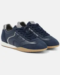 Hogan Sneakers Olympia-Z aus Veloursleder und Leder Blau