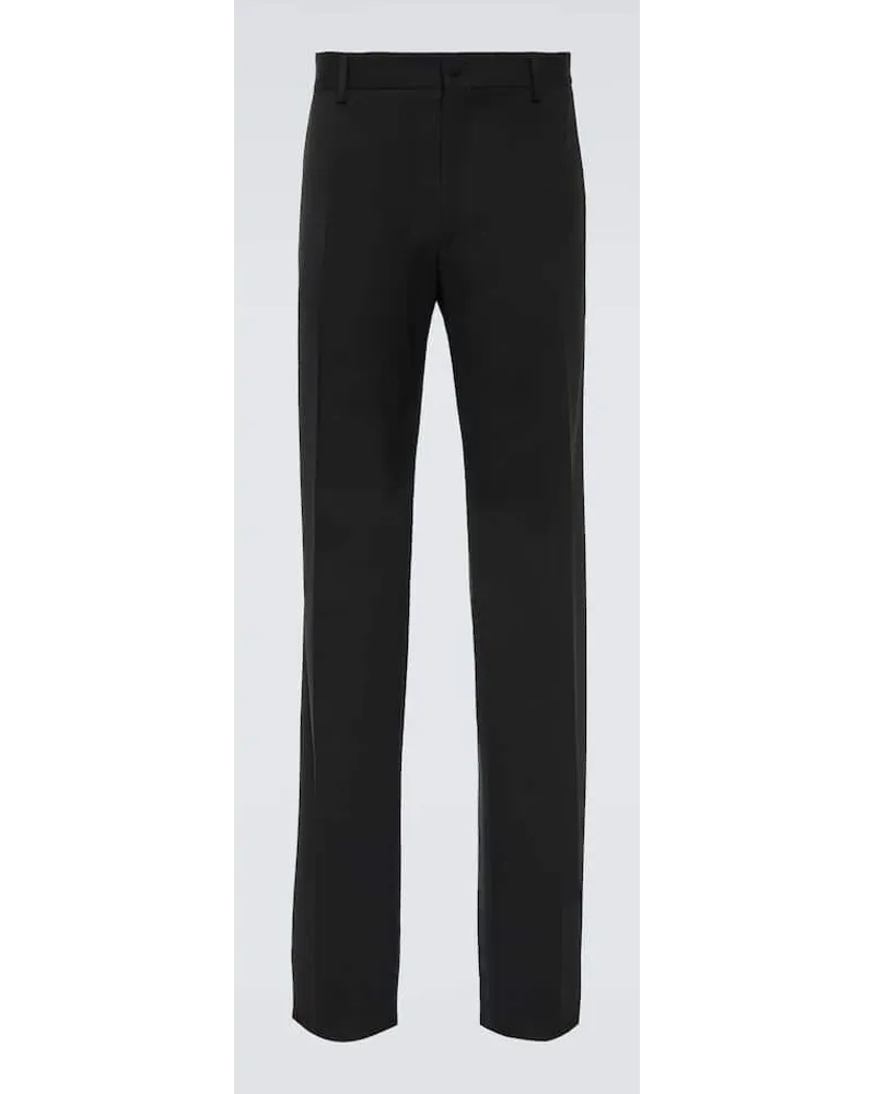 Dolce & Gabbana Gerade Hose aus einem Wollgemisch Schwarz