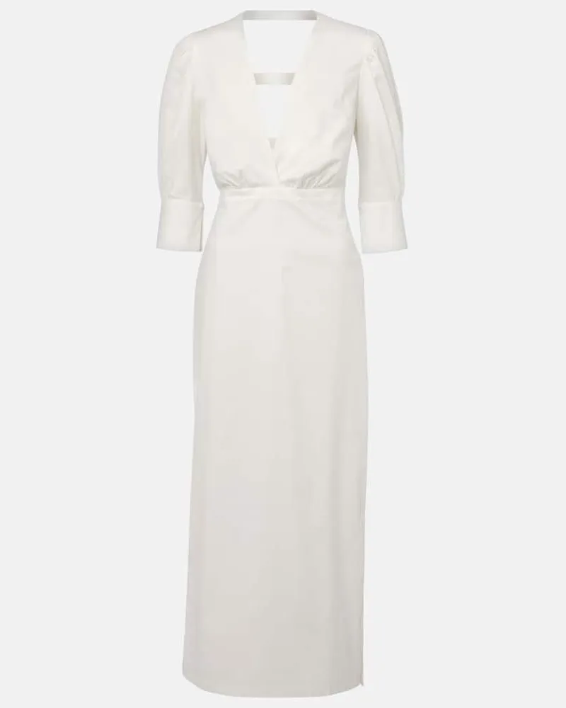 Adriana Degreas Maxikleid aus Baumwolle Weiß