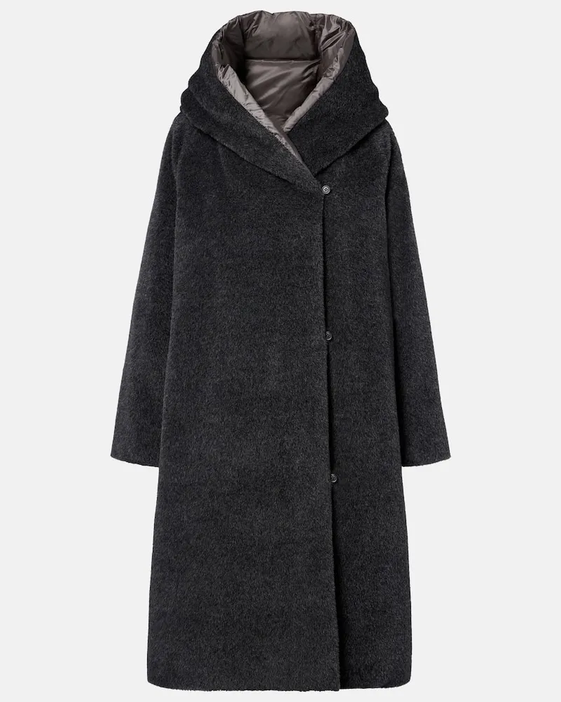Max Mara Daunenmantel Orion aus Alpakawolle und Wolle Grau