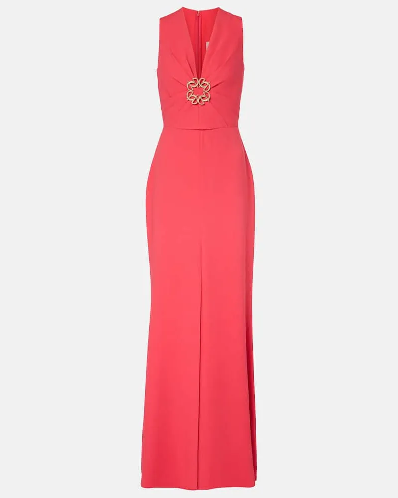 Elie Saab Verzierte Robe aus Cady Rosa