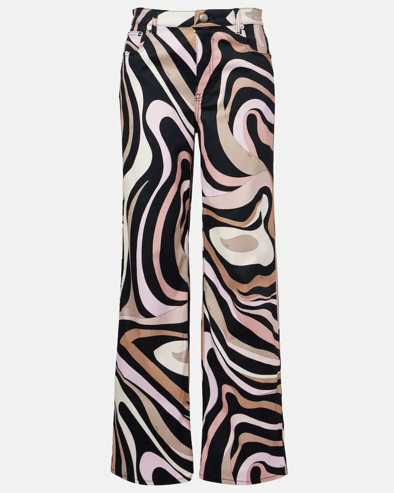 Emilio Pucci Gerade Hose Marmo aus einem Baumwollgemisch Multicolor