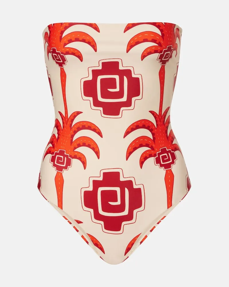 Johanna Ortiz Bedruckter Badeanzug Alta Mar Beige