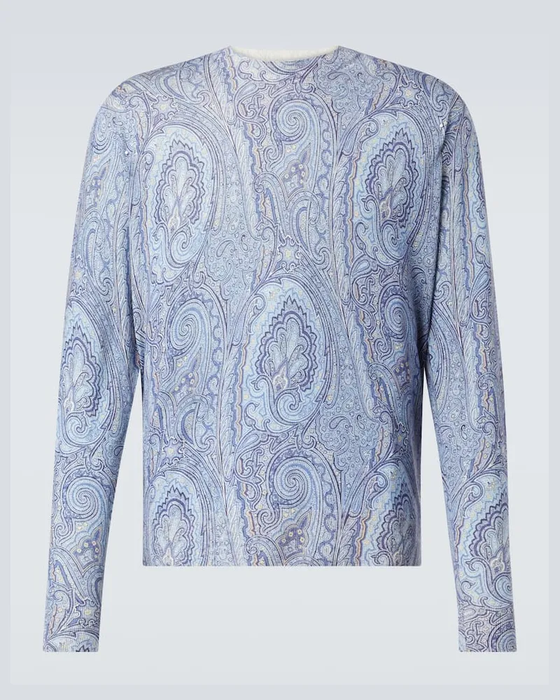 Etro Pullover aus Seide und Kaschmir Blau