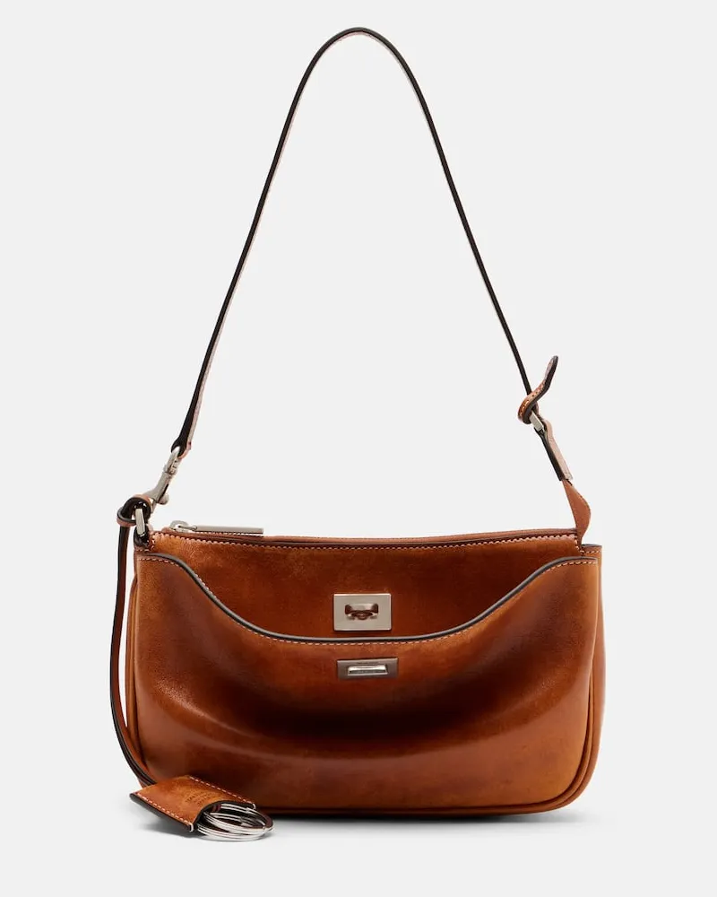 Balenciaga Schultertasche Rodeo aus Leder Braun