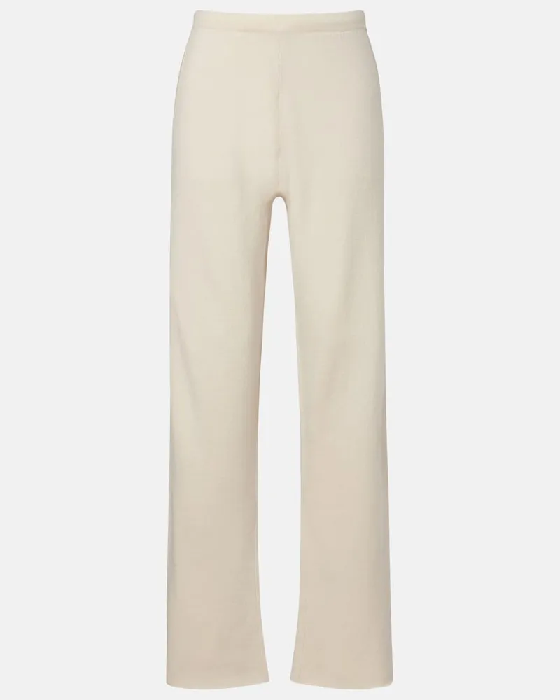 extreme cashmere Hose N°320 Ralph aus einem Kaschmirgemisch Weiß