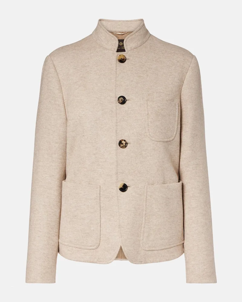 Loro Piana Jacke Spagna Mini aus einem Kaschmirgemisch Beige