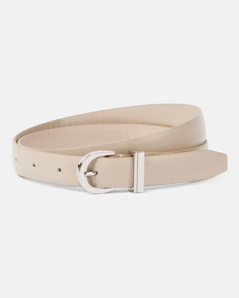 KHAITE Gürtel Luna aus Leder Beige