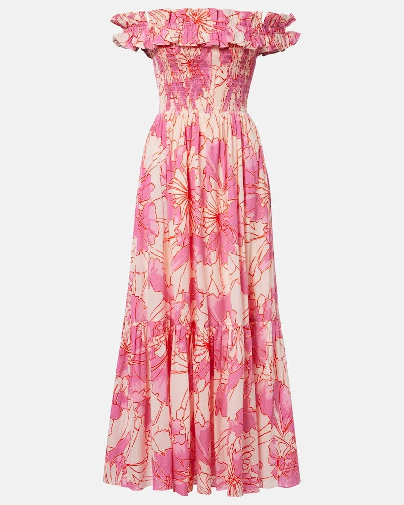 Poupette St Barth Maxikleid Suzanne aus Baumwolle Rosa