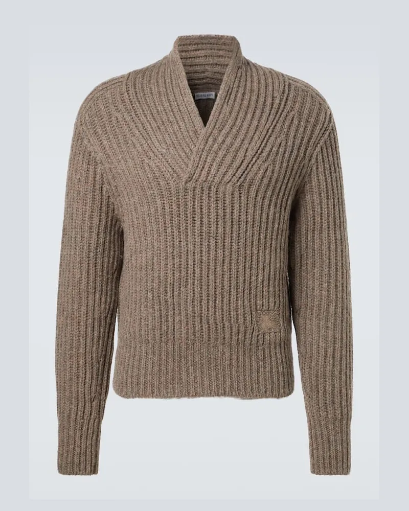 Burberry Pullover aus Rippstrick Beige